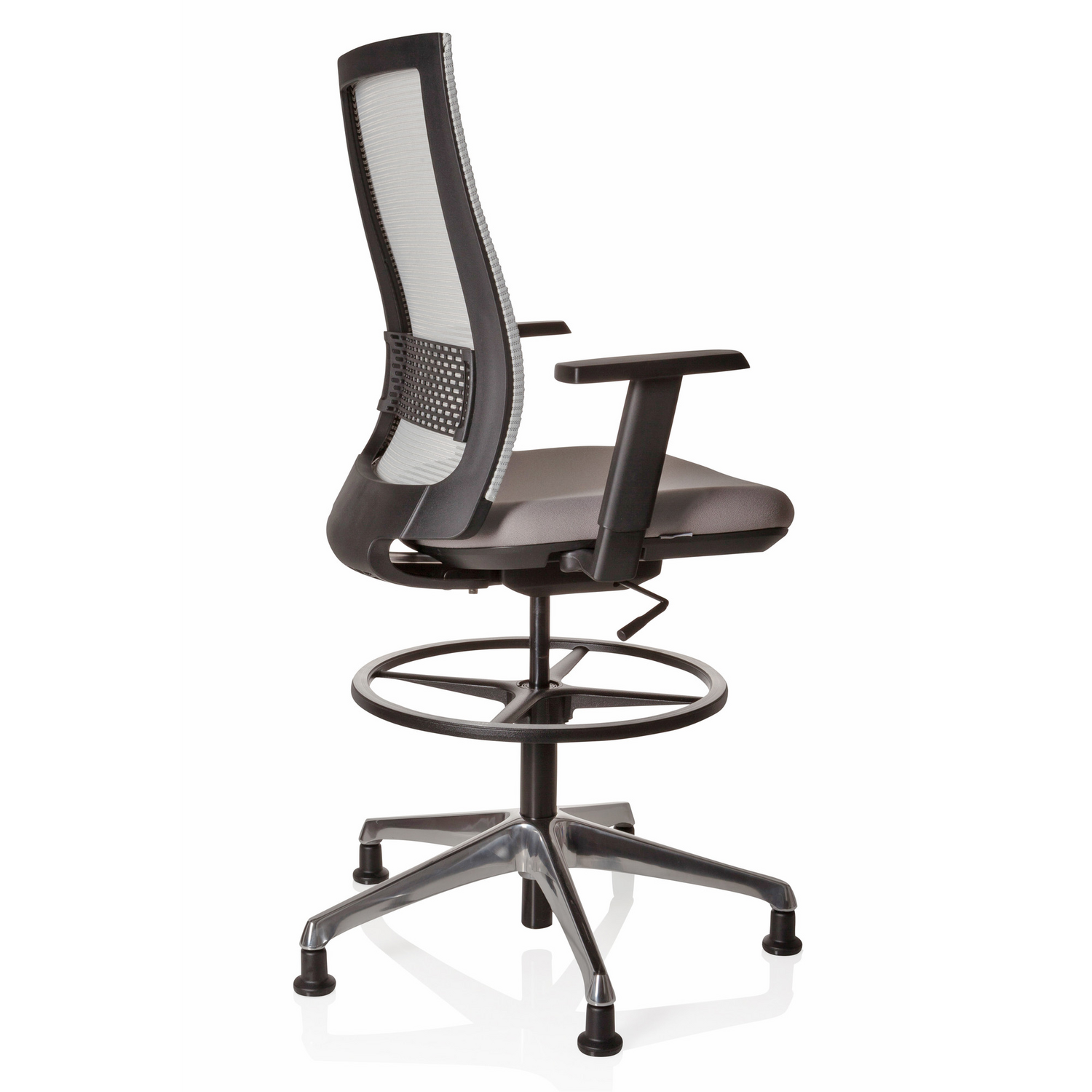 B-Ware Hjh Office Arbeitsstuhl Counterstuhl Drehstuhl Top Work 99 Netzstoff Grau H34 - 4251084663315