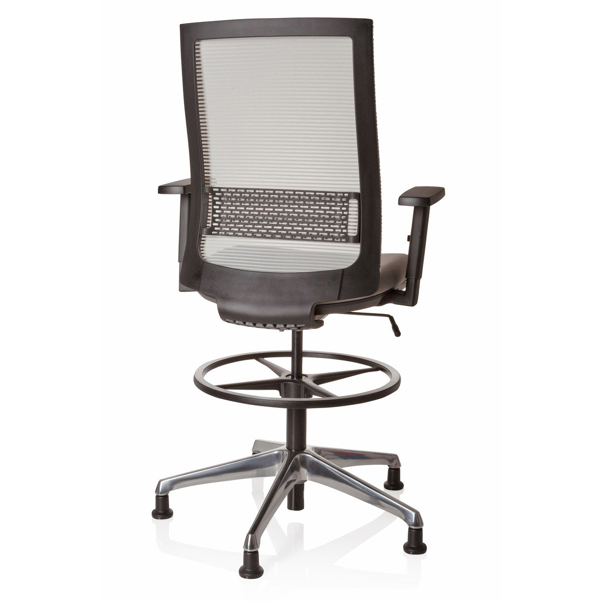 hjh OFFICE Arbeitsstuhl Counterstuhl Drehstuhl TOP WORK 99 Netzstoff grau h34 - 4251084663315