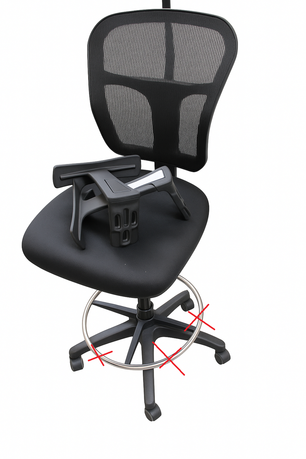 C-Ware Hjh Office Arbeitsstuhl Counterstuhl Top Work 108 Netz Schwarz Drehstuhl - 4251084667740