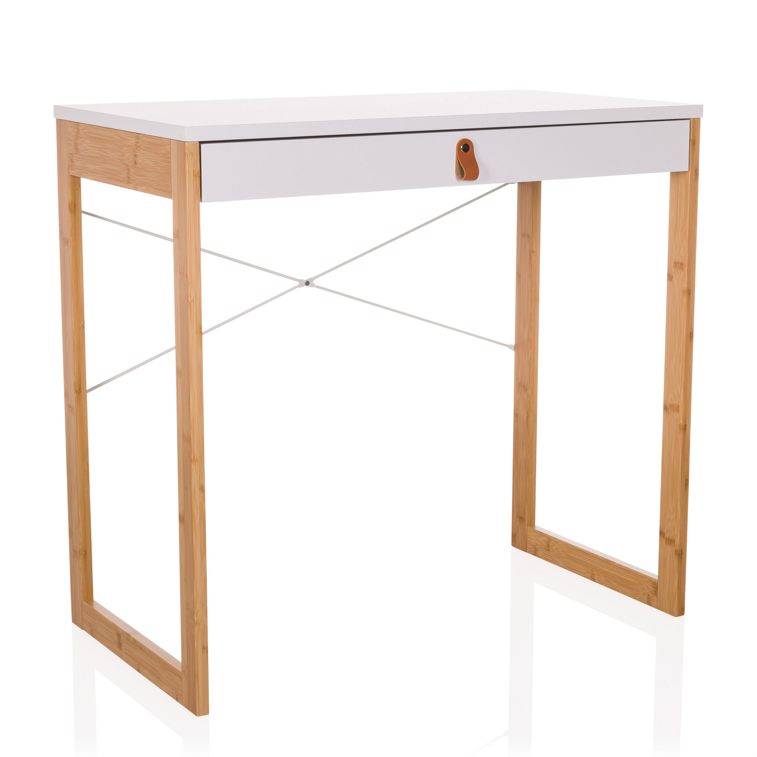 B-Ware Hjh Living Arbeitstisch Schreibtisch Tarolo Ii Weiß Homeoffice Schublade 80x42