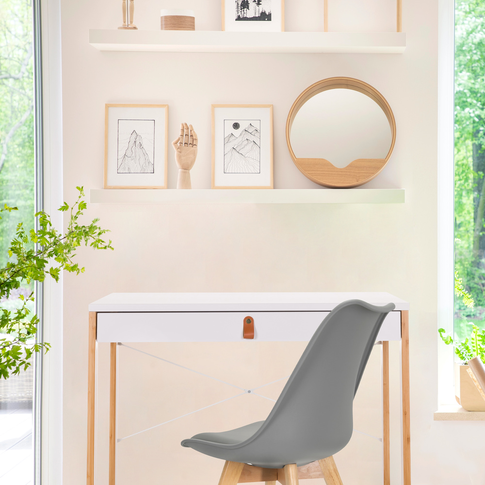 B-Ware Hjh Living Arbeitstisch Schreibtisch Tarolo Ii Weiß Homeoffice Schublade 80x42