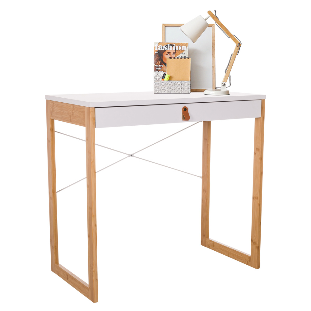 B-Ware Hjh Living Arbeitstisch Schreibtisch Tarolo Ii Weiß Homeoffice Schublade 80x42