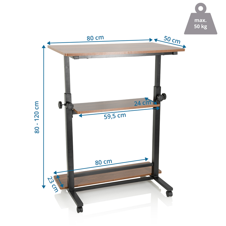 Hjh Office Arbeitstisch Schreibtisch Workstation Ii 50 X 80 Cm Schwarz Walnuss B-Ware - 4064323014058