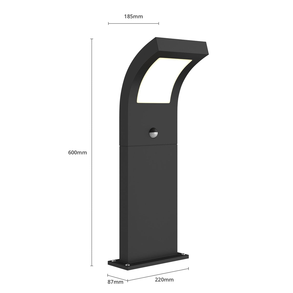Arcchio Wegeleuchte Gartenlampe LED Sensor Bewegungssensor Advik grafitgrau Auße - 4251096566376