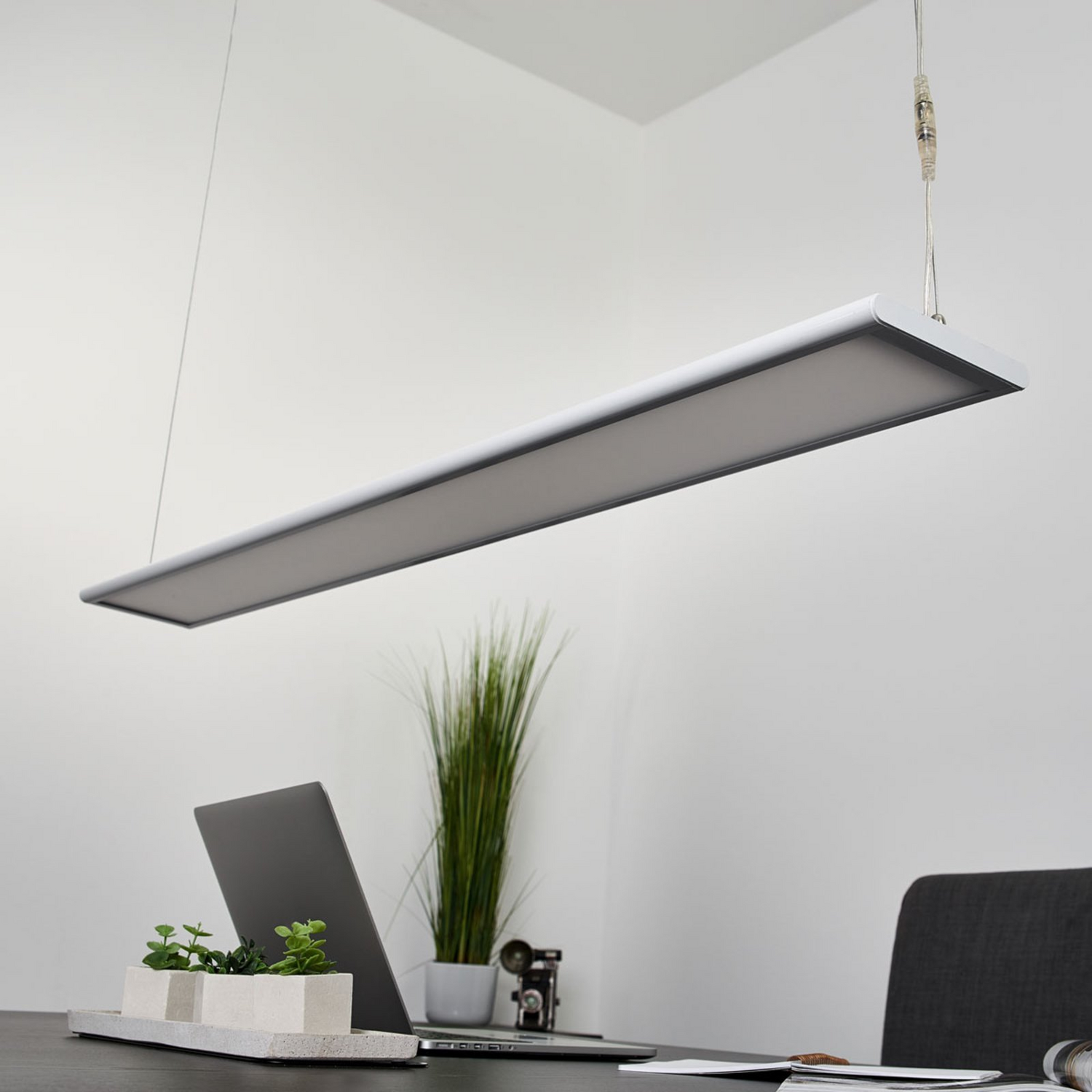B-Ware Arcchio Büro Hängeleuchte Pendelleuchte Led Samu Weiß Dimmbar Aluminium