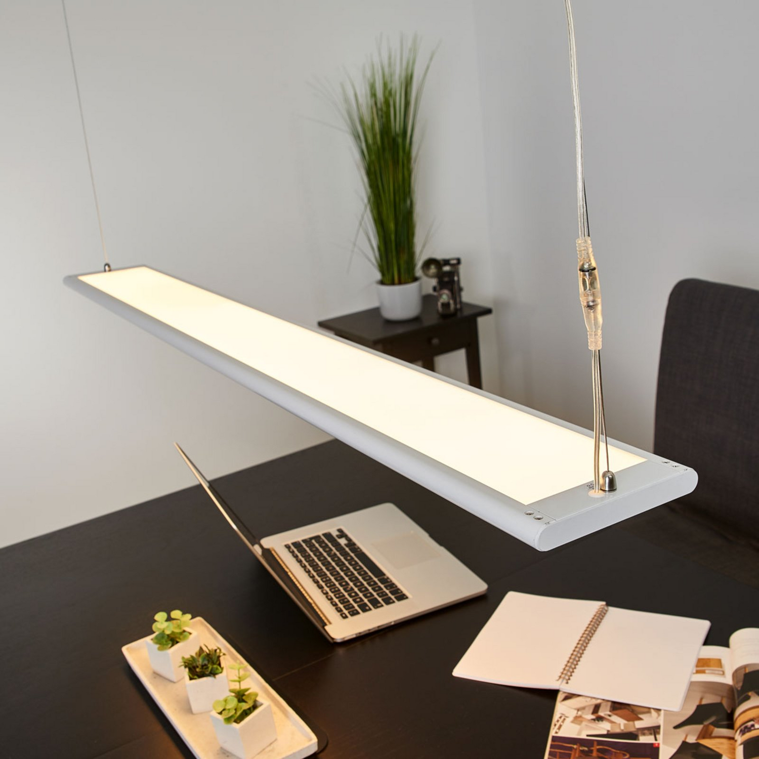 B-Ware Arcchio Büro Hängeleuchte Pendelleuchte Led Samu Weiß Dimmbar Aluminium