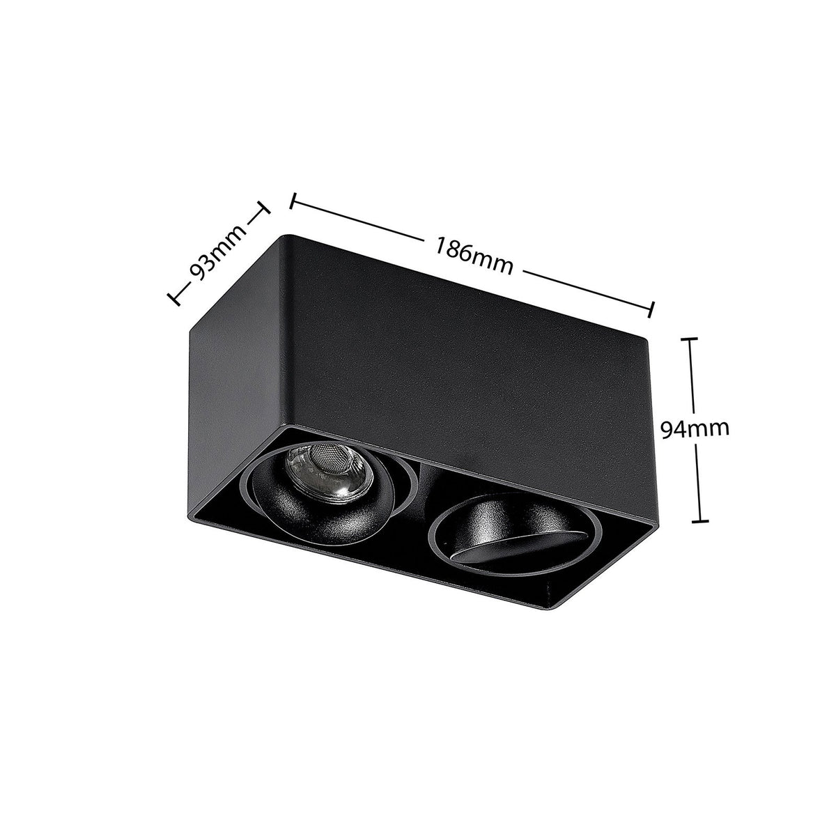 Arcchio Downlight Kubika 19 cm schwarz Metall Deckenlampe Lampe Leuchte Spot - 4251096579321