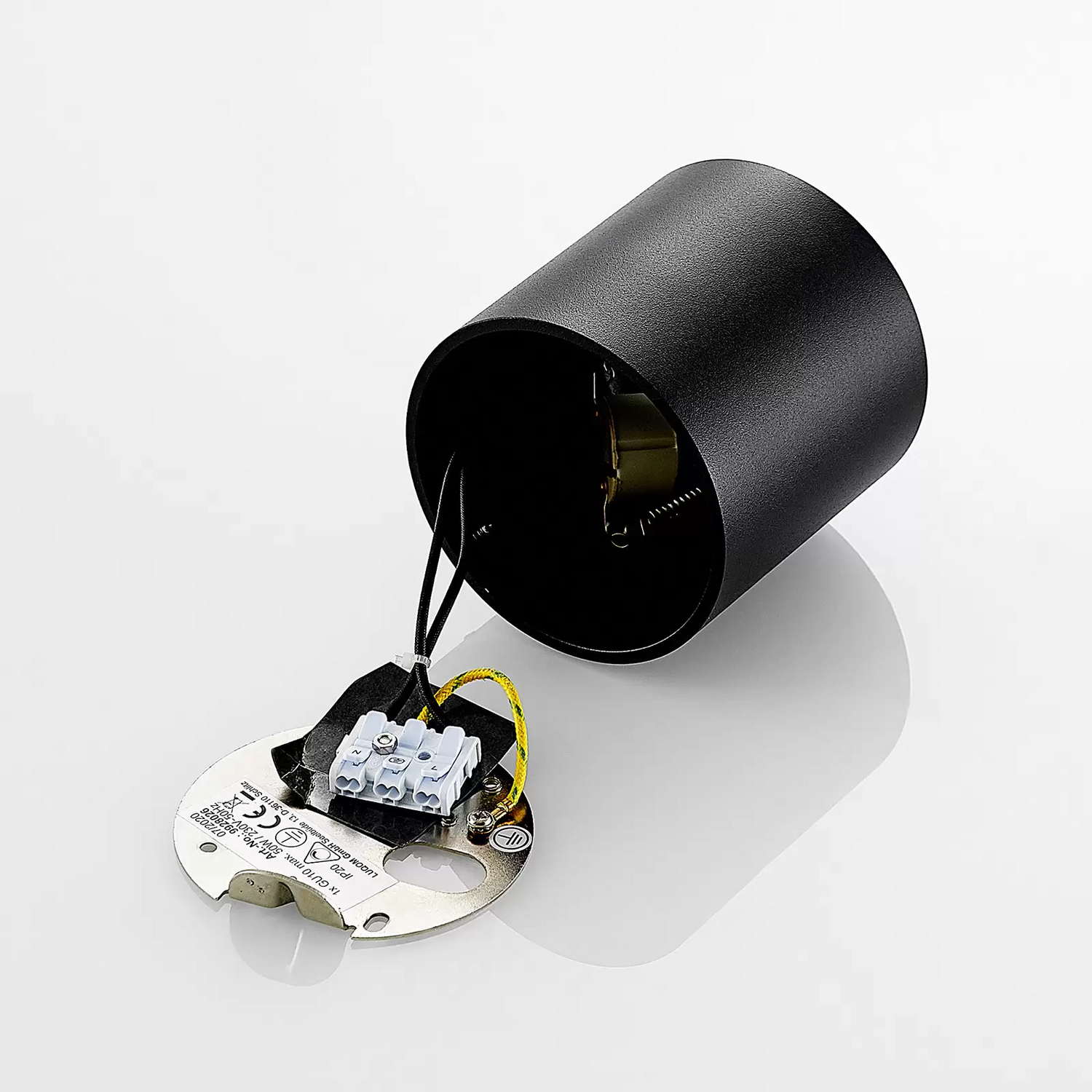 Plafonnier Arcchio Walza Downlight GU10 à lumière noire, produit de seconde main.