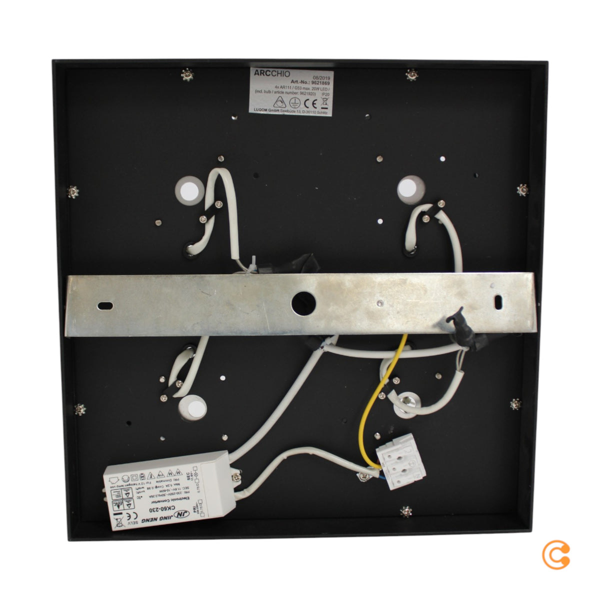 Arcchio Dwight LED-Deckenlampe in Schwarz, 4-fl. - 4251096560978
