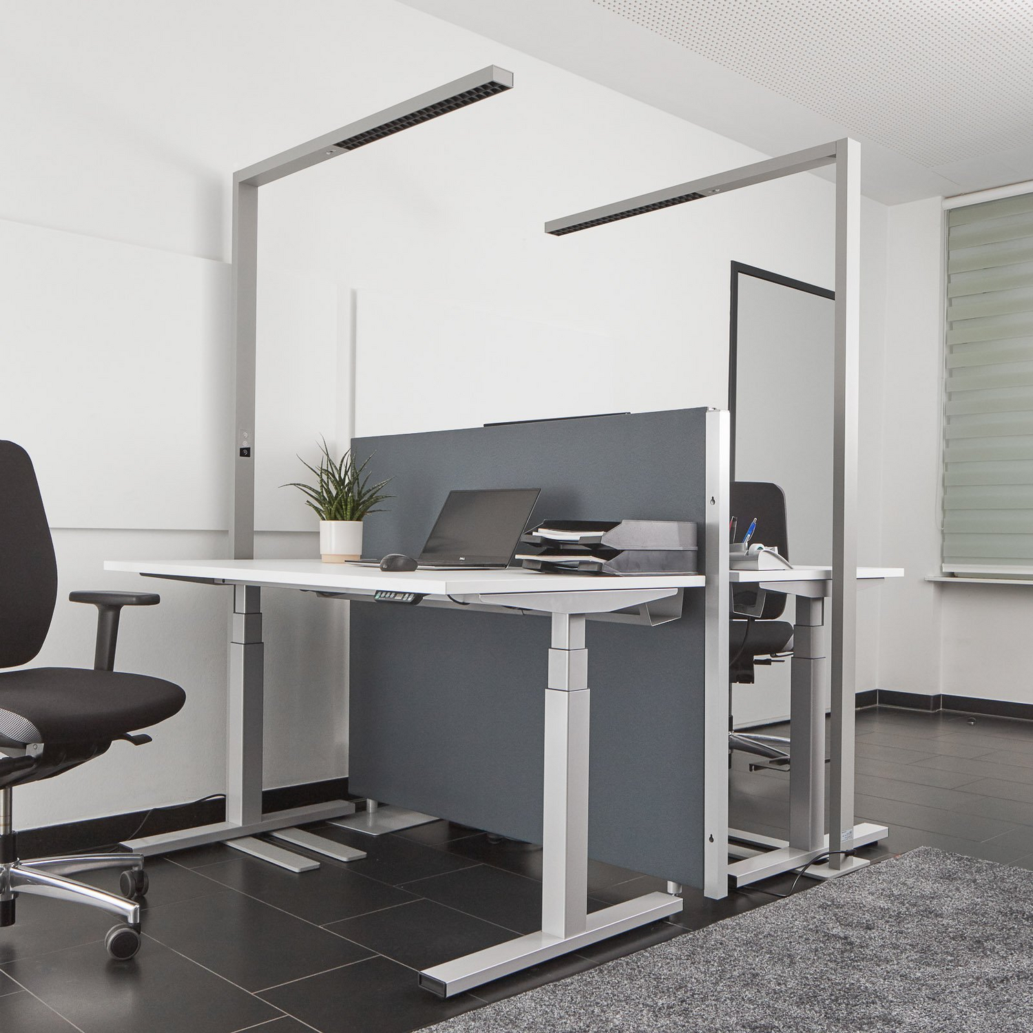 B-Ware Arcchio Stehlampe Büroleuchte Led Silber Jolinda Touch Dimmer Sensor Alumin722