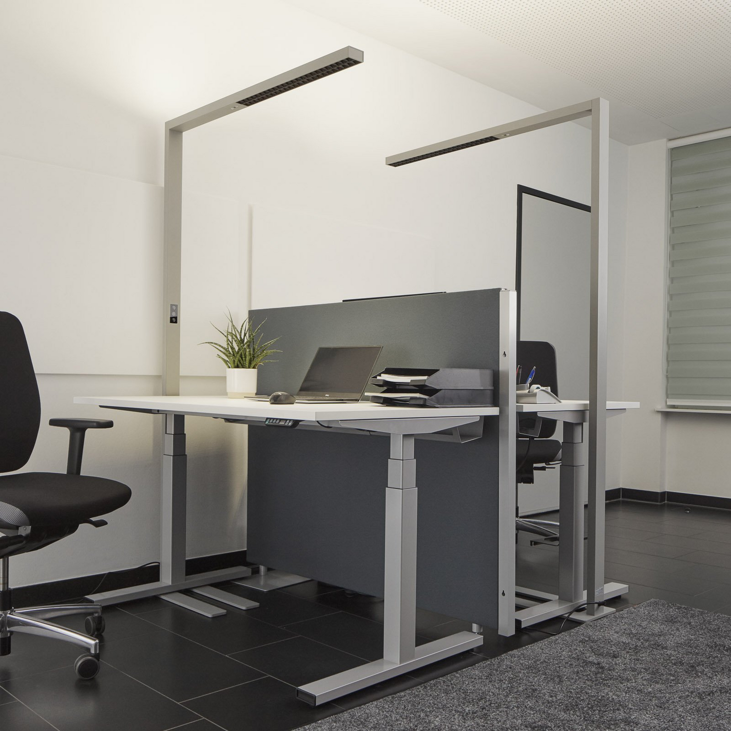 B-Ware Arcchio Stehlampe Büroleuchte Led Silber Jolinda Touch Dimmer Sensor Alumin722
