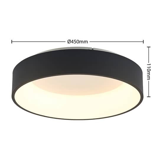 Arcchio Deckenleuchte Lampe LED Aleksi schwarz Eisen Kunststoff dimmbar rund 45c - 4251911701777