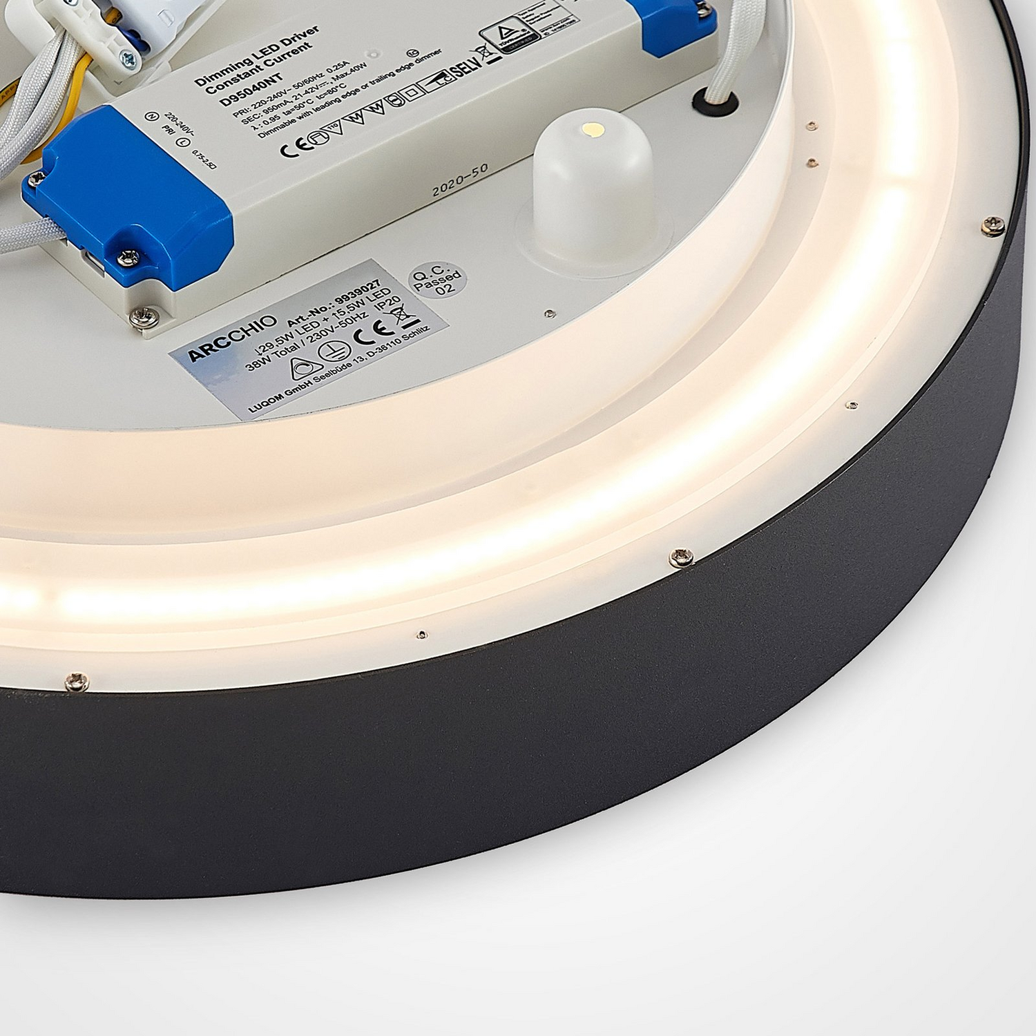 B-Ware Arcchio Deckenleuchte Deckenlampe Led Vanida Schwarz Rundumlicht Aluminium Acryl - 4251096597707