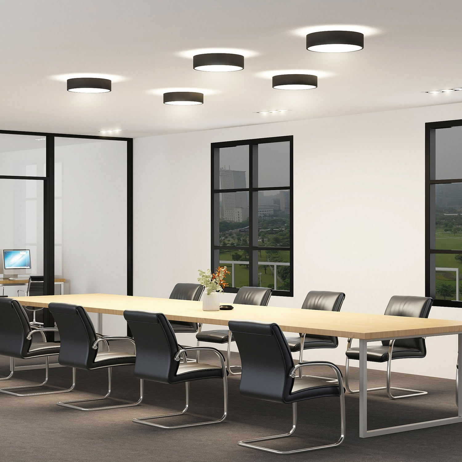 B-Ware Arcchio Deckenleuchte Deckenlampe Led Vanida Schwarz Rundumlicht Aluminium Acryl - 4251096597707