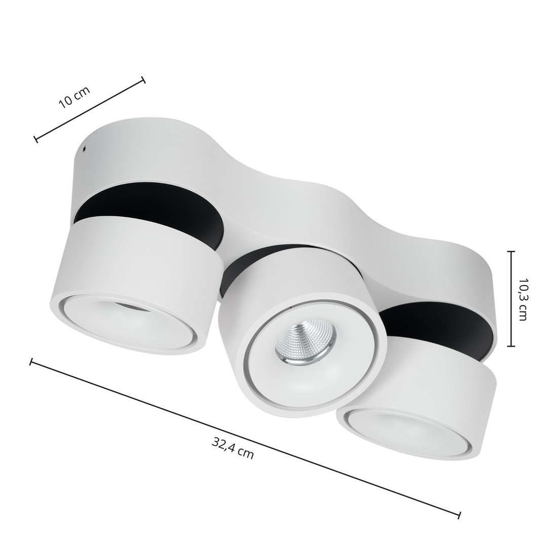 Arcchio Led Strahler Rotari Linsen Deckenlampe 3 Flammig Weiß Dimmbar 75 W Lampe B-Ware