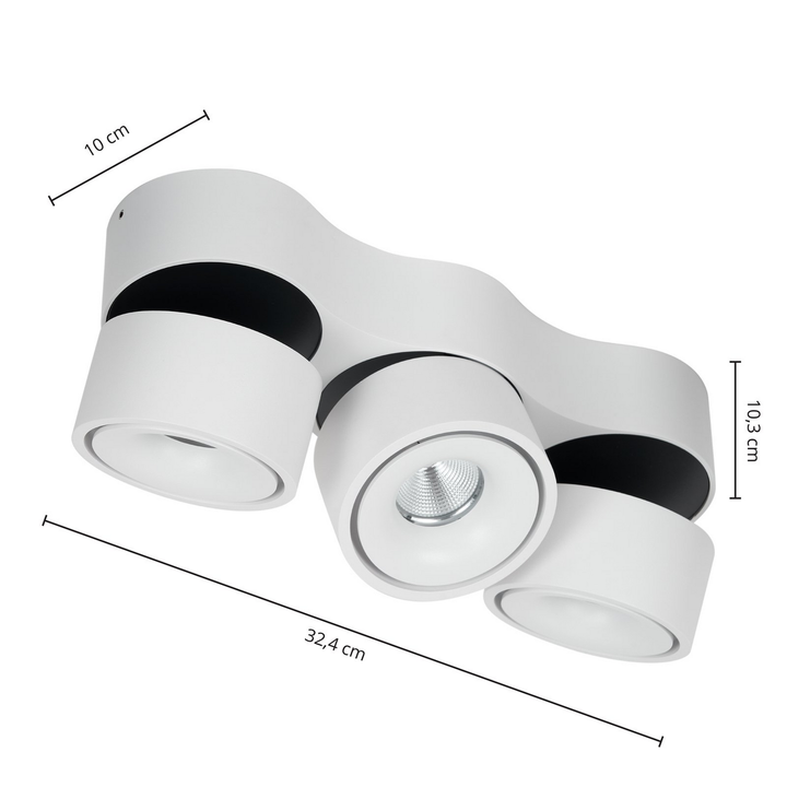 Arcchio Led Strahler Rotari Linsen Deckenlampe 3 Flammig Weiß Dimmbar 75 W Lampe B-Ware