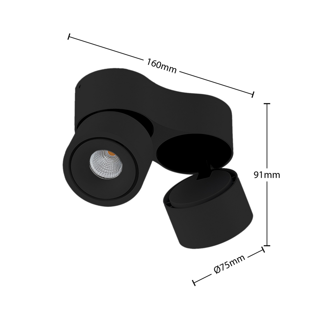 Arcchio Led Deckenstrahler Strahler Deckenleuchte Rotari 1960lm 2 Flg Schwarz B-Ware - 4251911785470