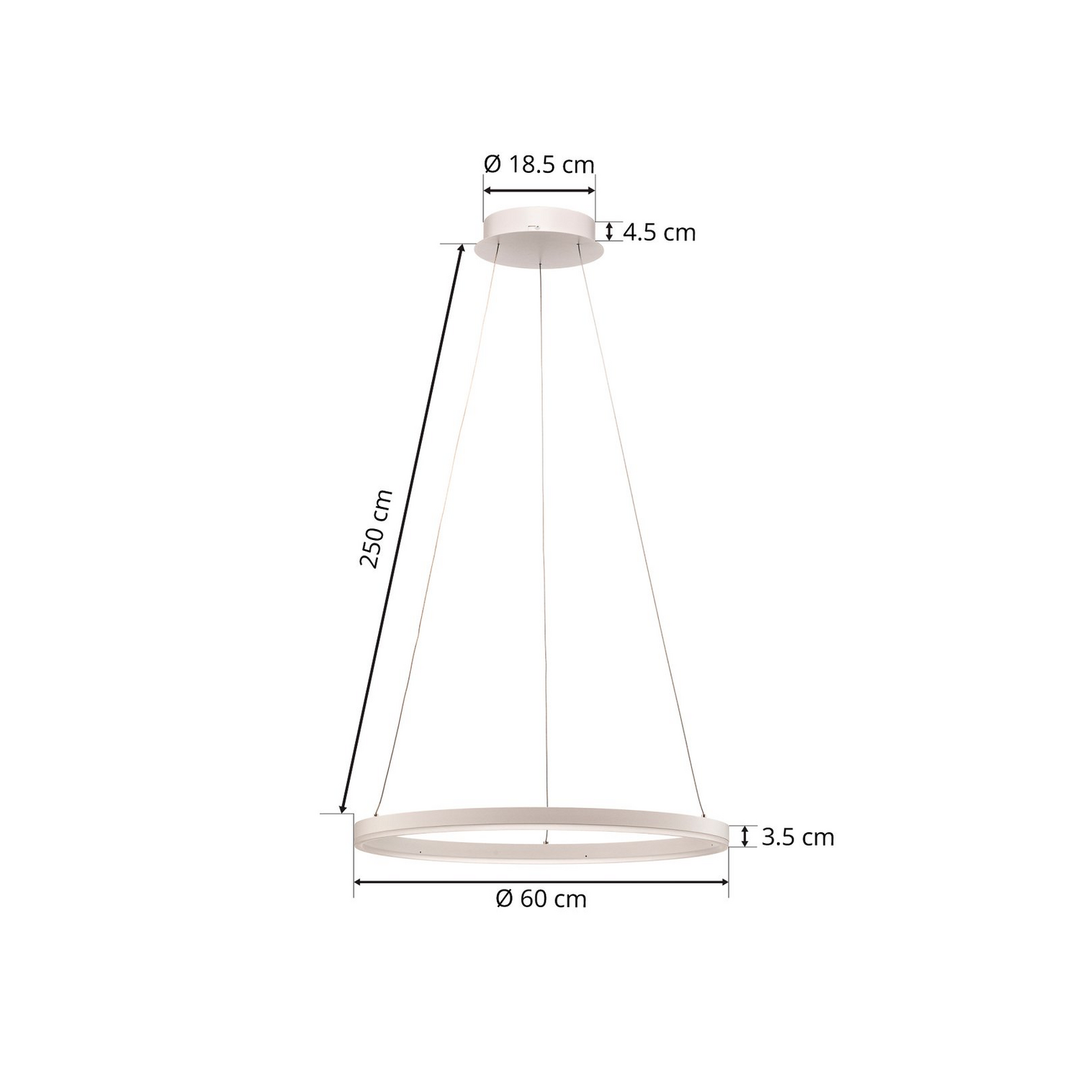 Arcchio Led Hängeleuchte Pendelleuchte Lampe Weiß 1 Ring 60 Cm Dimmbar B-Ware