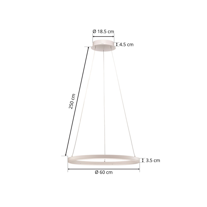 Arcchio Led Hängeleuchte Pendelleuchte Lampe Weiß 1 Ring 60 Cm Dimmbar B-Ware