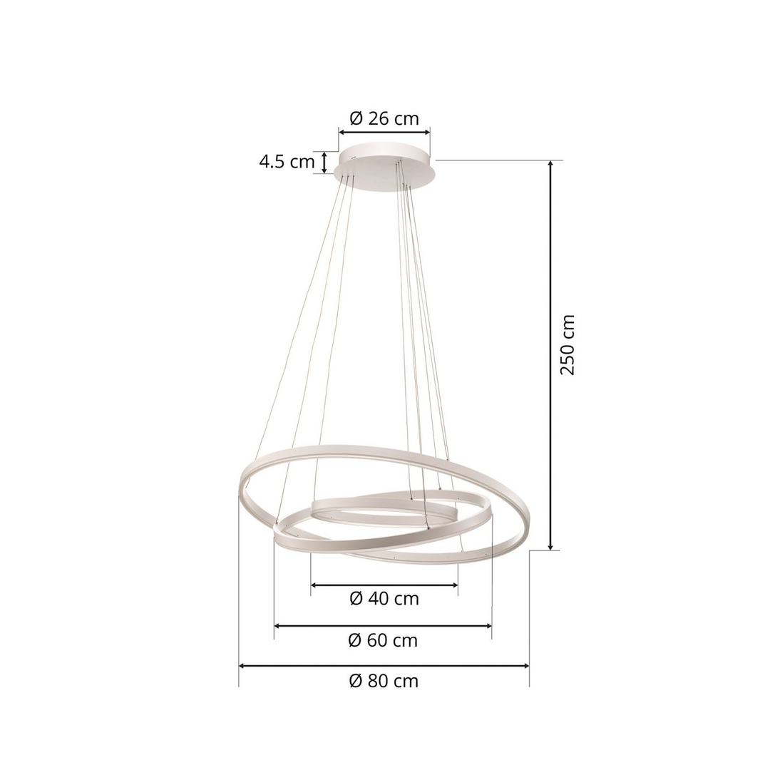 Arcchio Led Hängeleuchte Pendelleuchte Albiona Weiß 3 Ringe ø 80 Cm Esszimmer B-Ware - 4251911750485