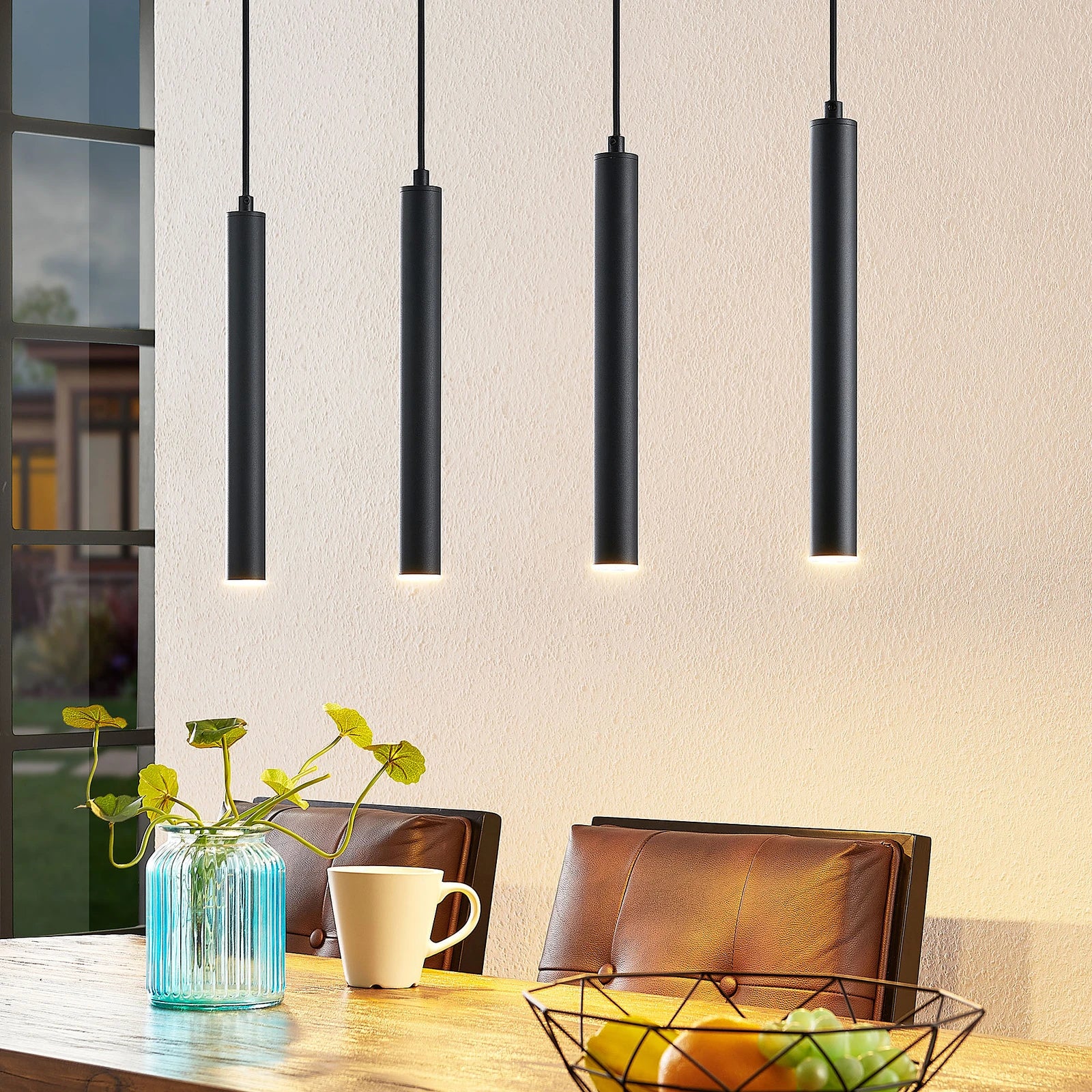 Arcchio LED Hängeleuchte Pendelleuchte Kammeron schwarz Metall 80 cm Leuchte - 9626503
