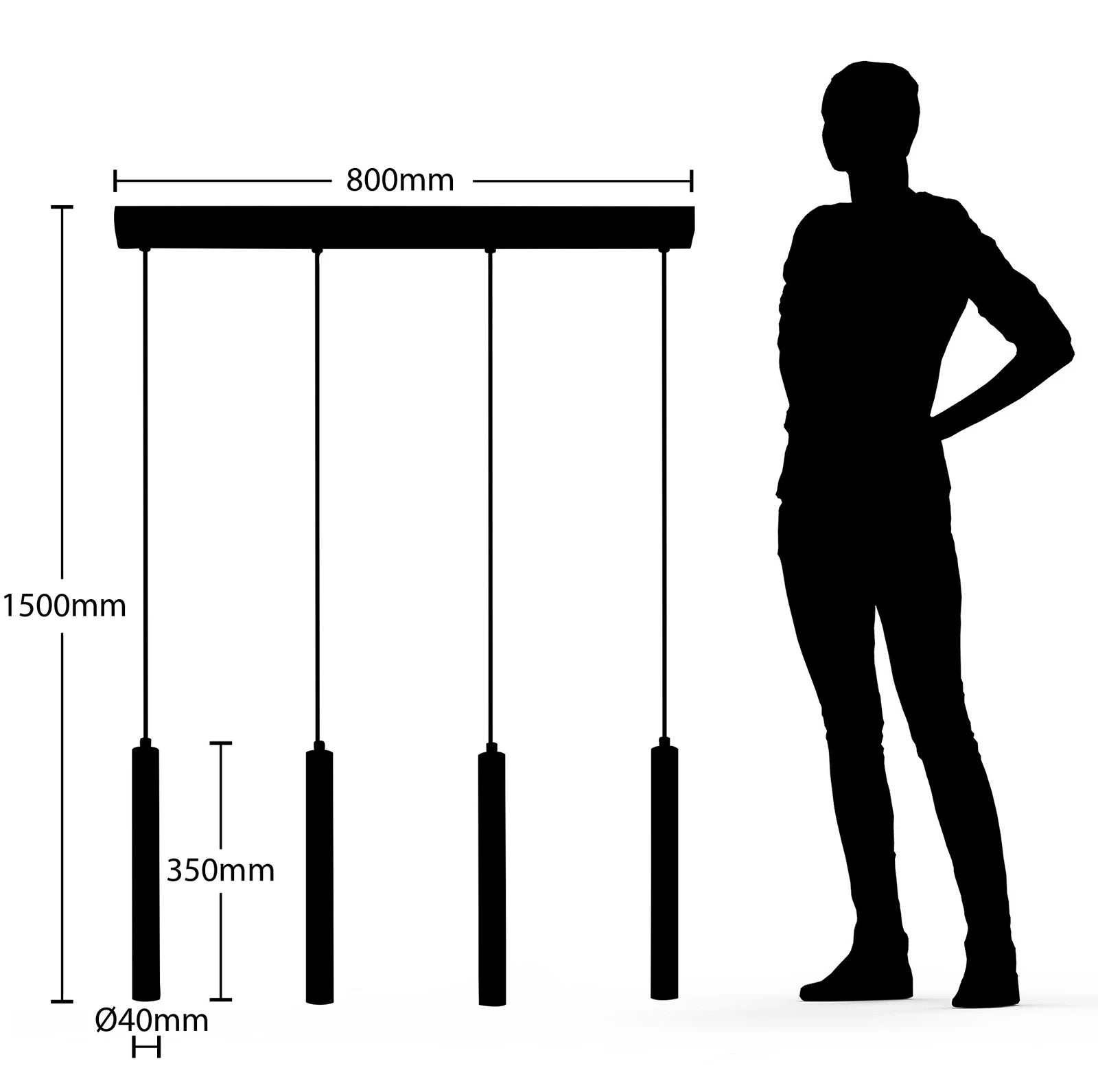 Arcchio LED Hängeleuchte Pendelleuchte Kammeron schwarz Metall 80 cm Leuchte - 9626503