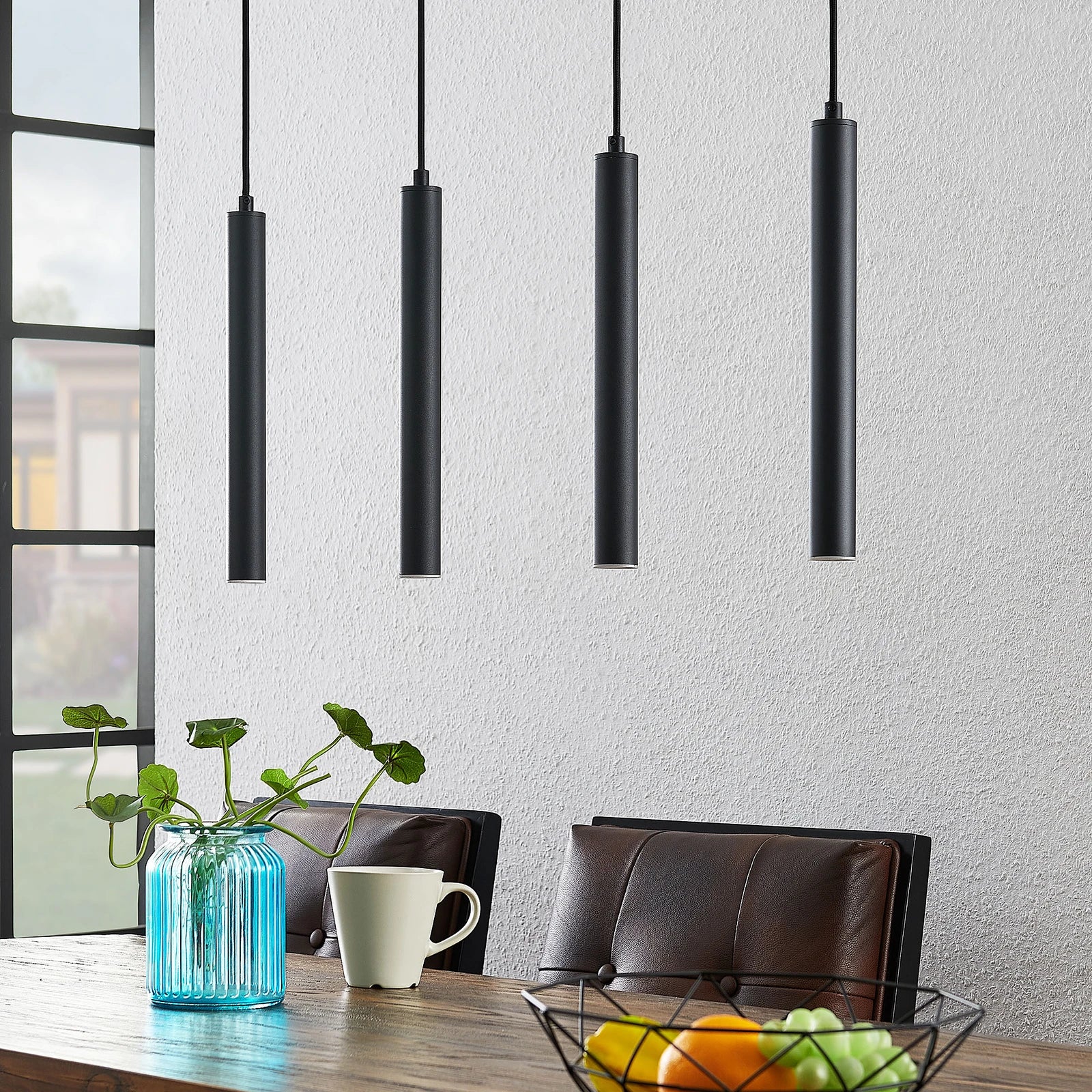 Arcchio LED Hängeleuchte Pendelleuchte Kammeron schwarz Metall 80 cm Leuchte - 9626503