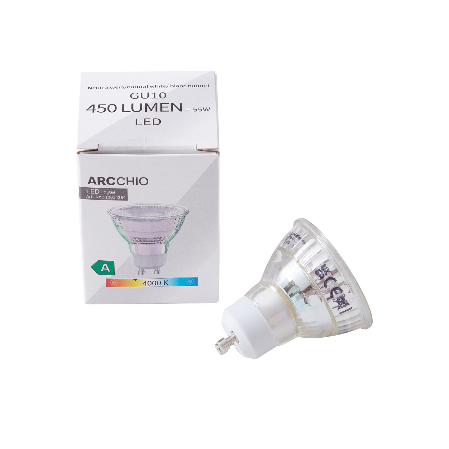 B-Ware Arcchio Led Leuchtmittel Lampe Gu10 Par16 Transparent Klar 4000 Kelvin 6 Stück - 4251911767902