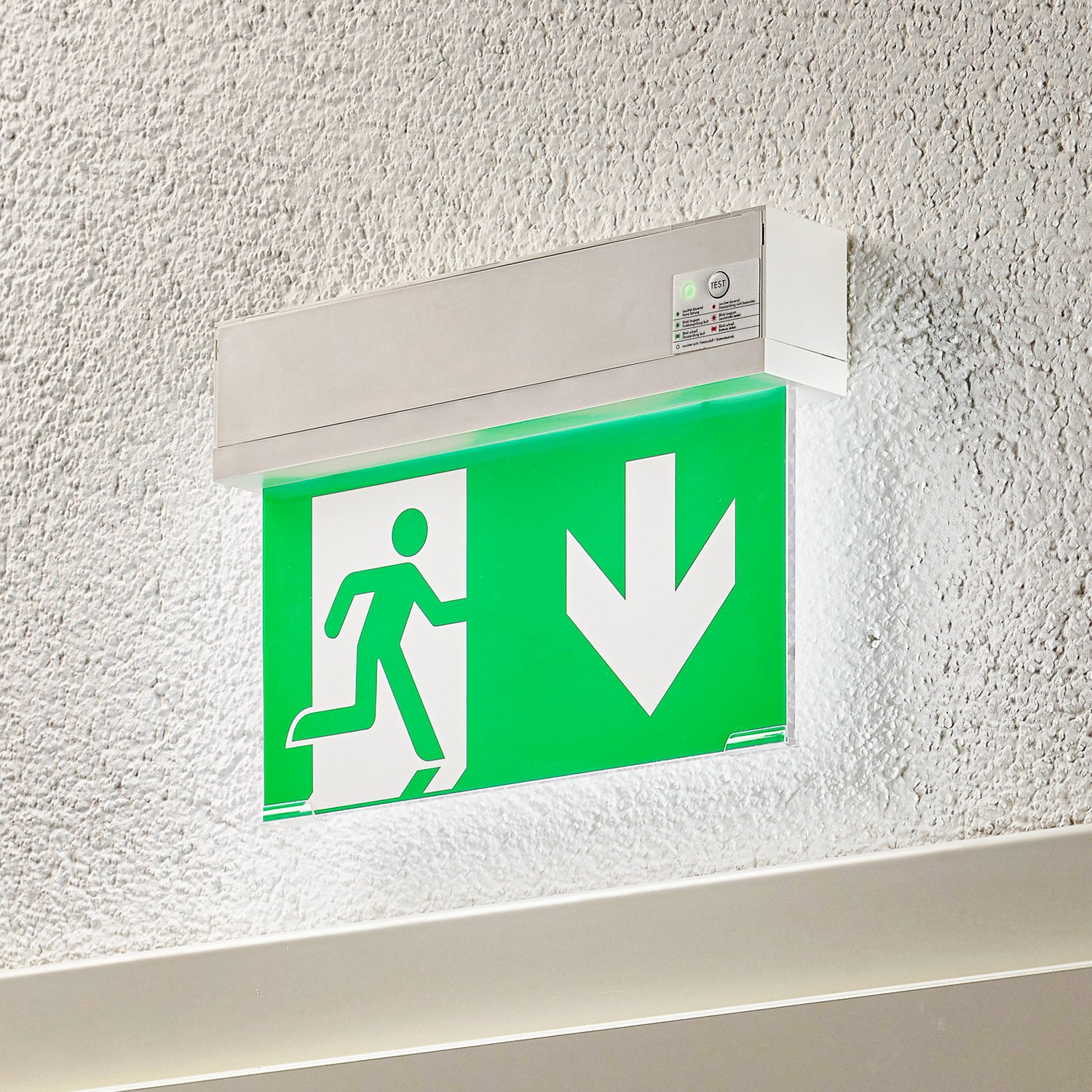 Arcchio Led Notleuchte Sicherheitslampe Akku Plexiglas Weiß Grün 19,8 Cm Hoch B-Ware - 4251911749687