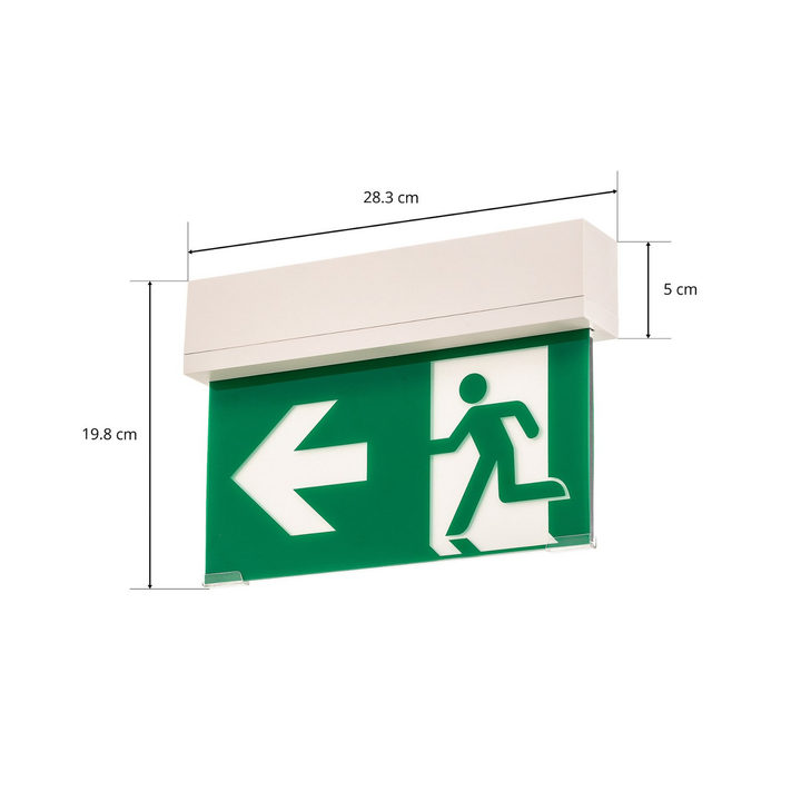 Arcchio Led Notleuchte Sicherheitslampe Akku Plexiglas Weiß Grün 19,8 Cm Hoch B-Ware - 4251911749687