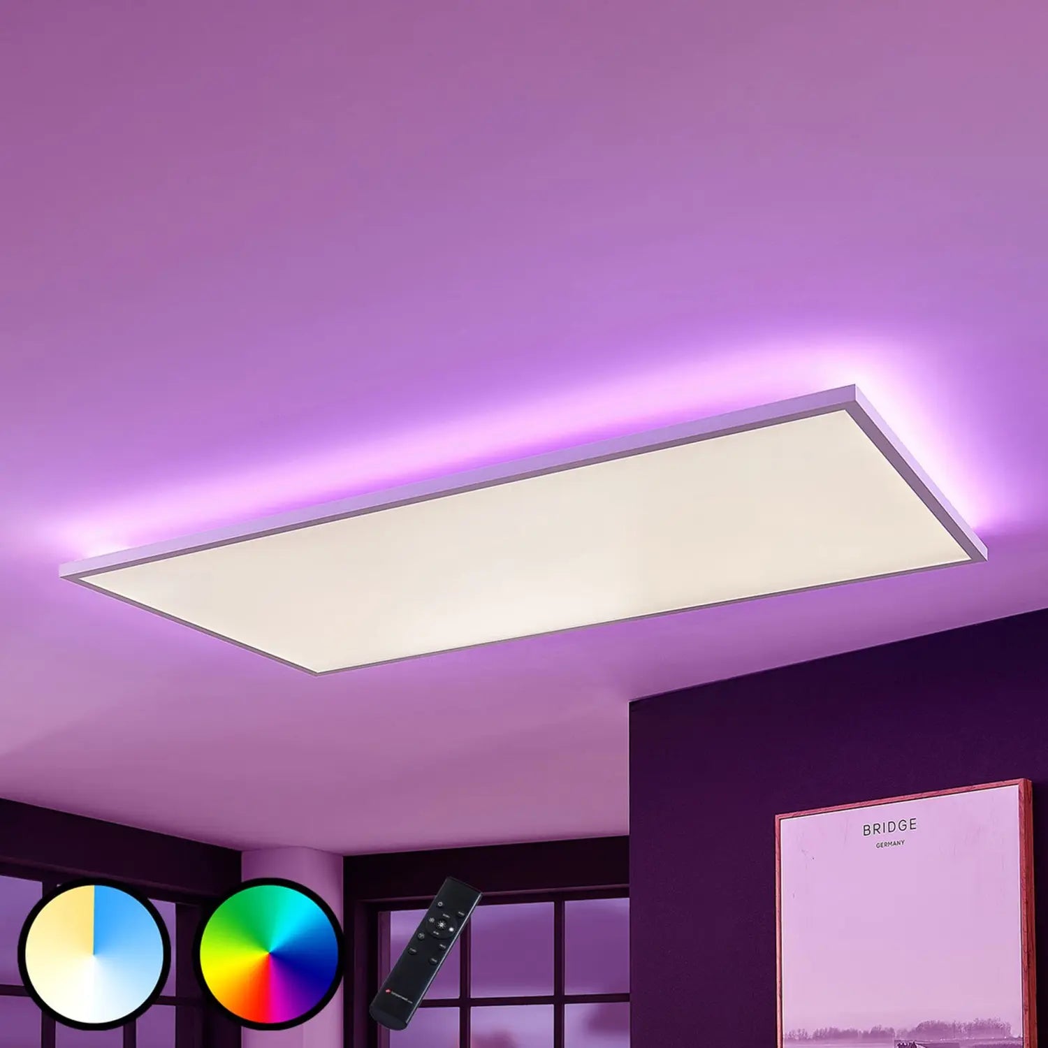 Arcchio Led Panel Deckenleuchte Flächenleuchte Fernbedienung Weiß Cct Rgb Dimmba