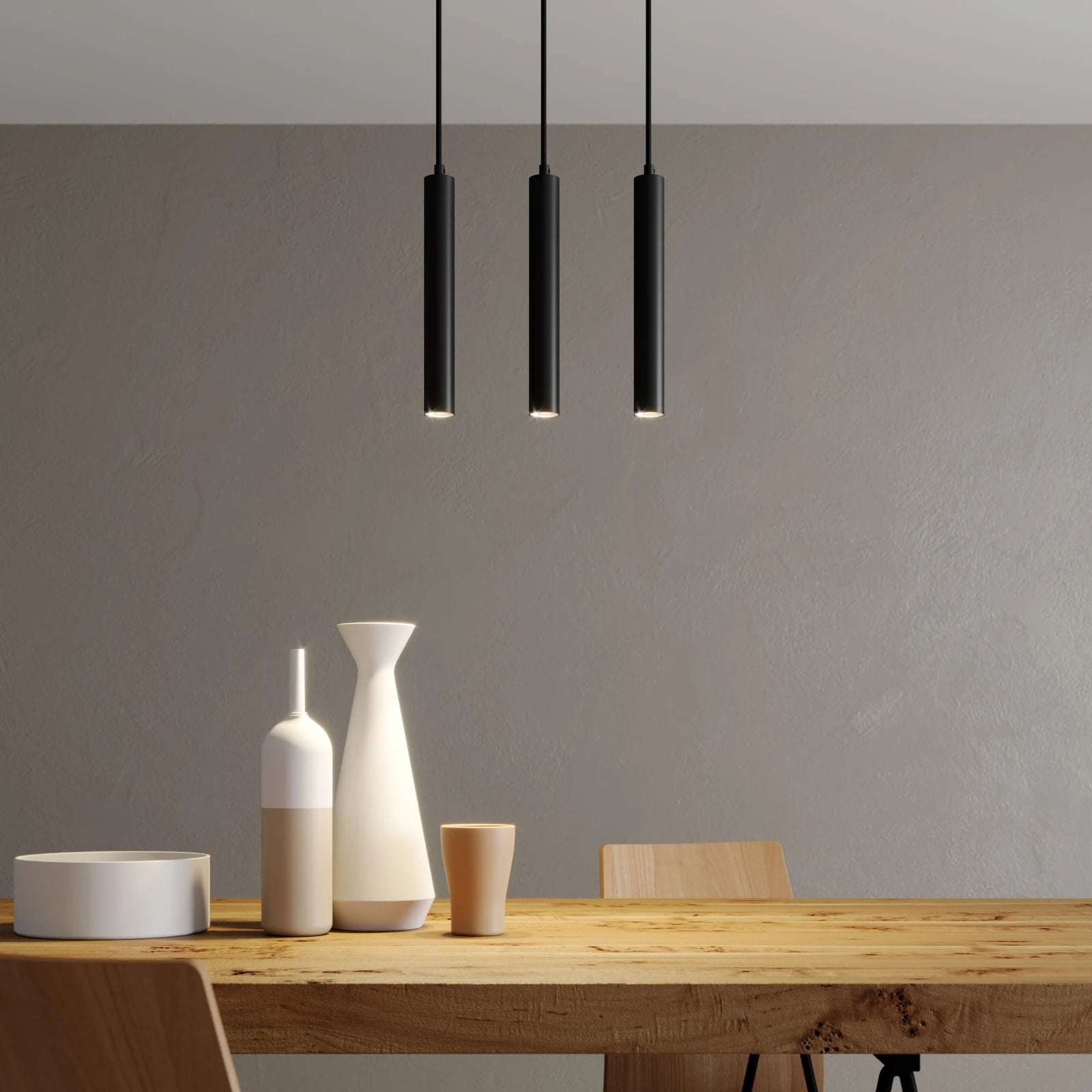 Arcchio Pendelleuchte Hängelampe LED Franka schwarz Aluminium lang - 4251096568653