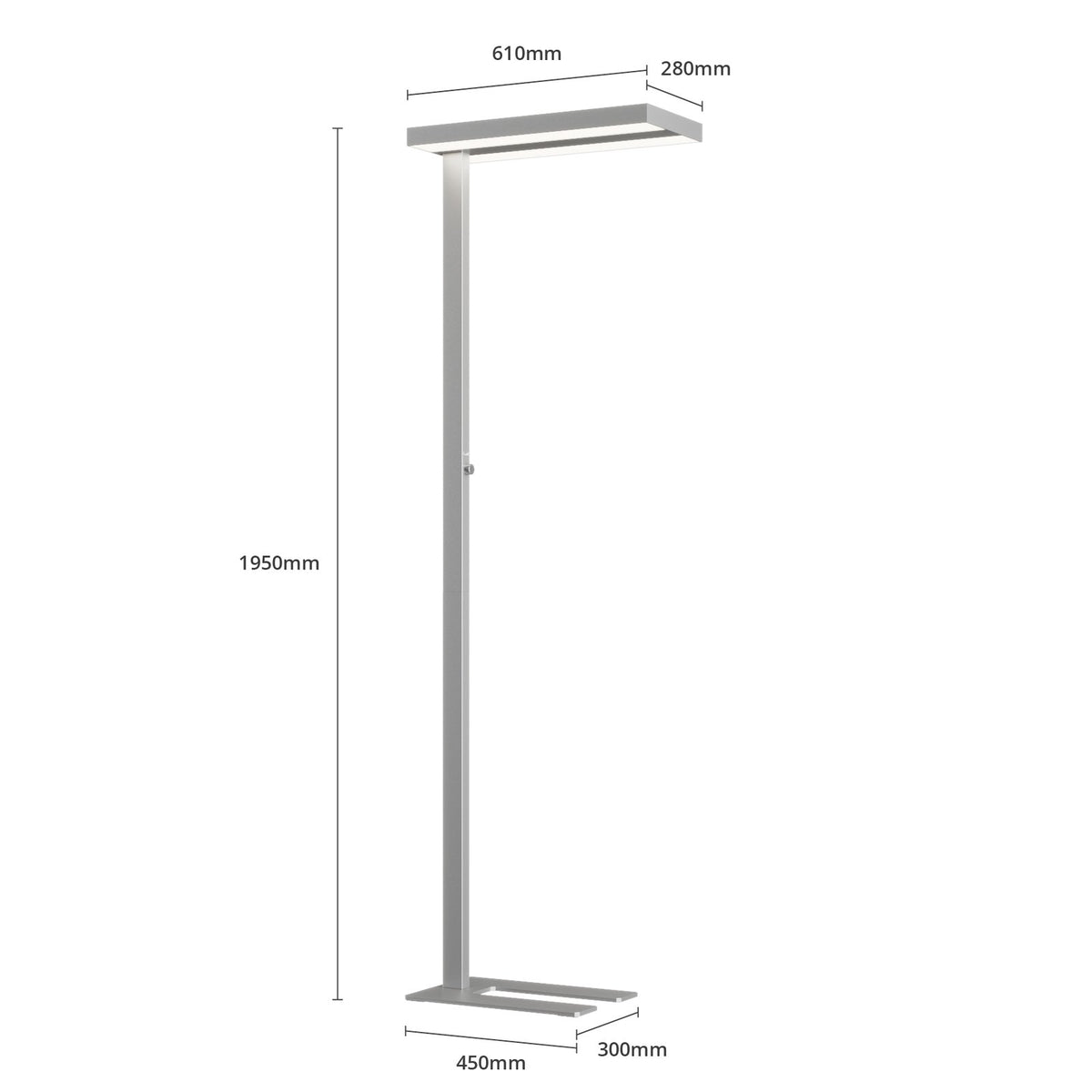 Arcchio Stehlampe Büroleuchte LED Logan silber Dimmer Office dimmbar285 - 4251096526974