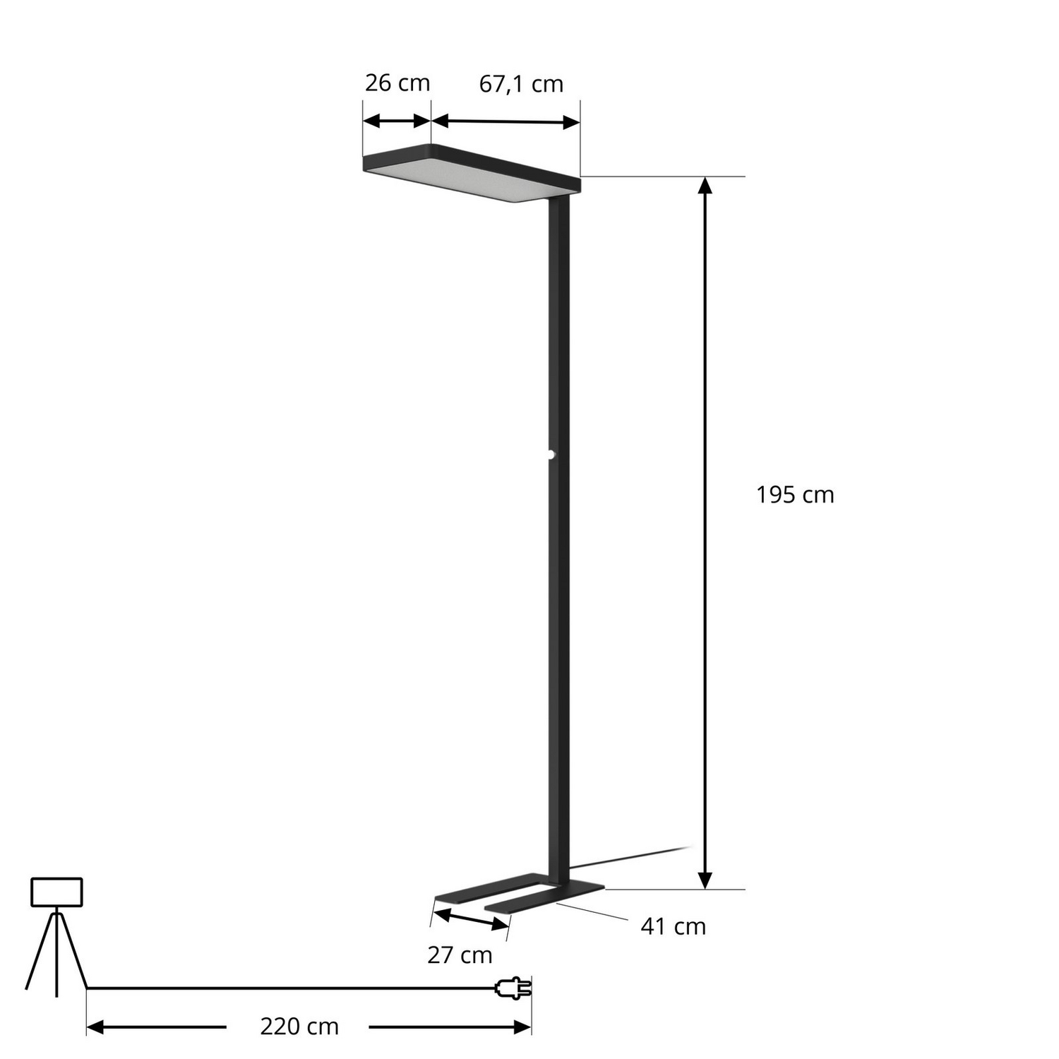 B-Ware Arcchio Led Lampe Stehleuchte Timon Schwarz 54 W Dimmbar Höhe 195 Cm Leuchte Spot