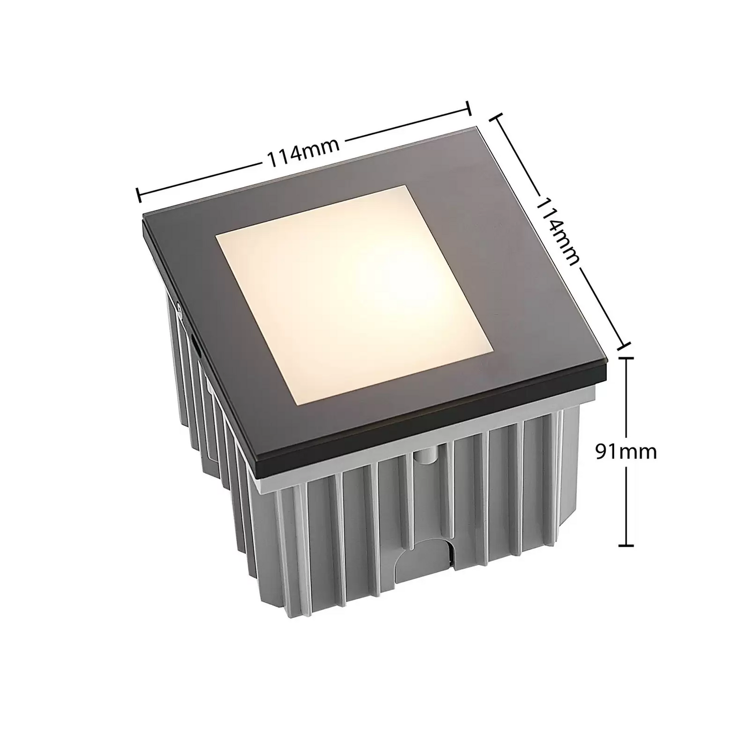 Arcchio Led Wandeinbaulampe Zamo Wandleuchte Wandlampe Abdeckung Glas Schwarz B-Ware - 4251911742176