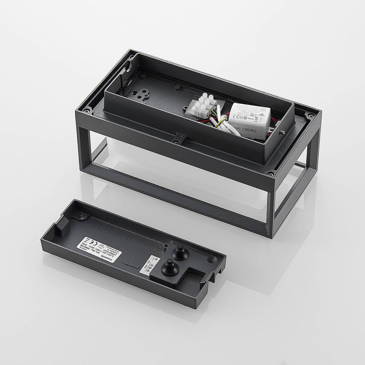 Lucande Wandleuchte Außenleuchte LED Lampe Wandlampe dunkelgrau Glas IP65253 - 4251096569384