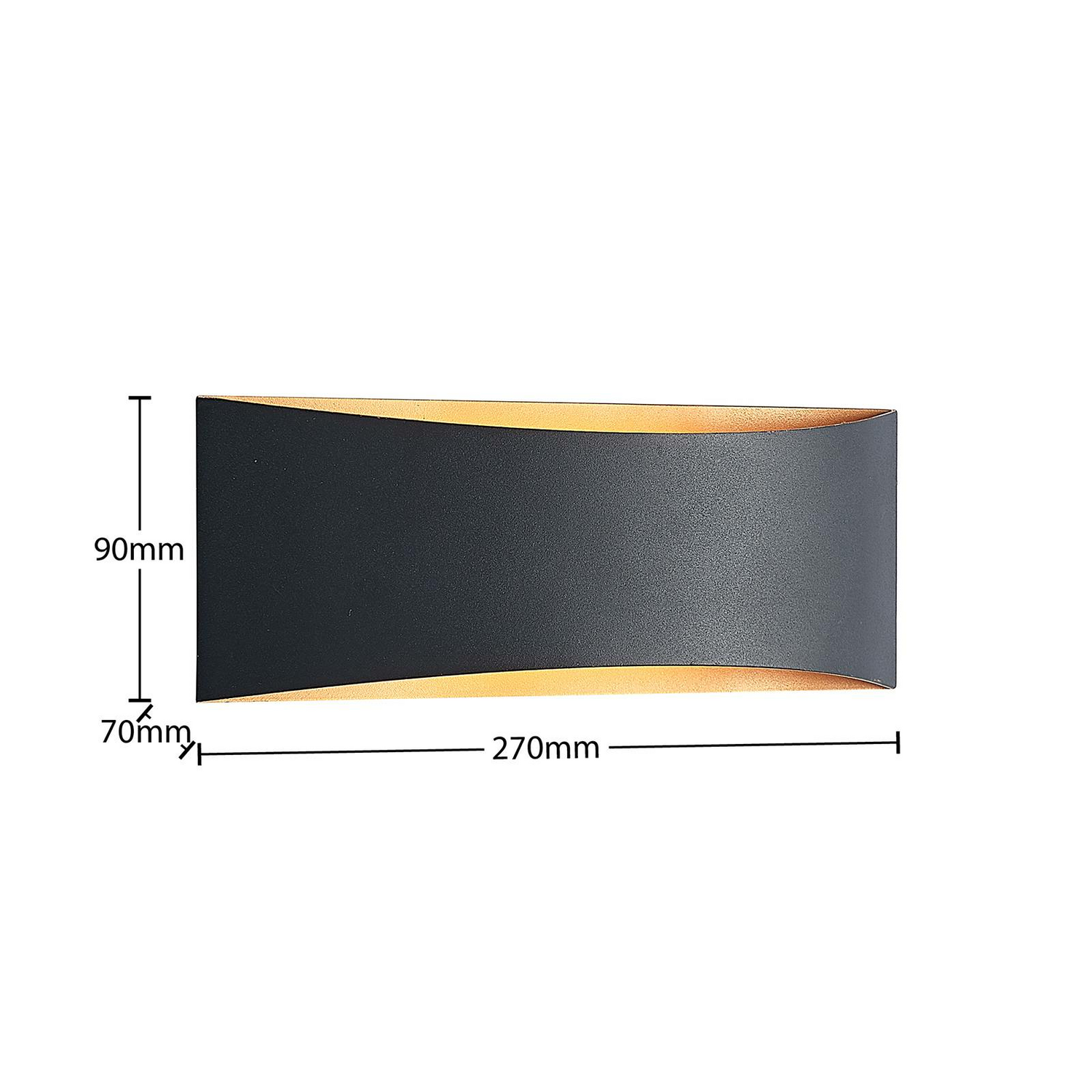 B-Ware Arcchio Wandlampe Wandleuchte Led Danta Schwarz Gold Aluminium Eisen Warmweiß824 - 4251096591828
