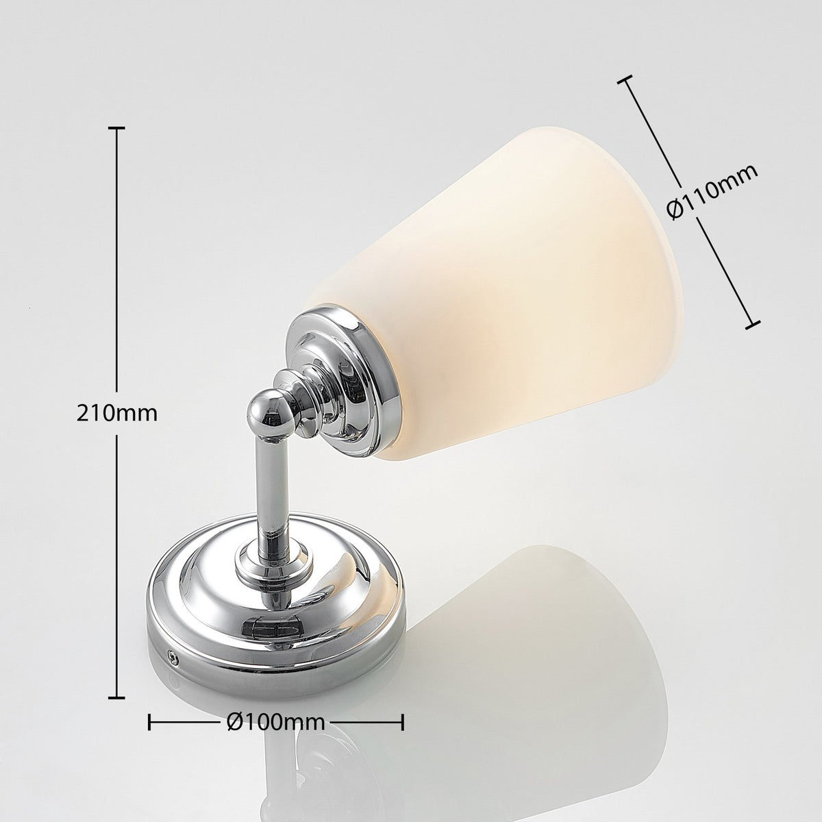 Arcchio Mahdi Bad-Wandleuchte Wandleuchte Lampe Leuchte Glasschirm E14 chrom - 4251096591538