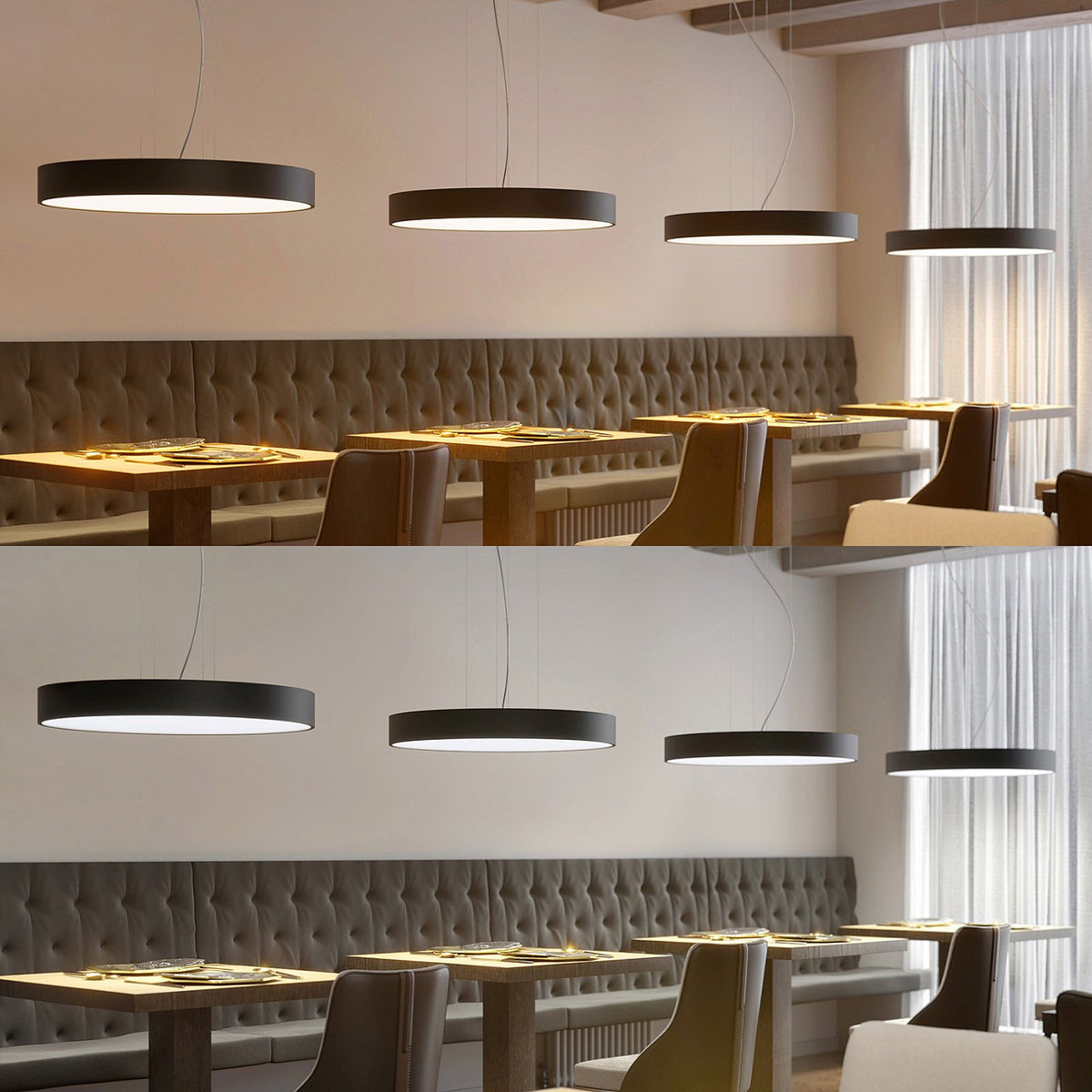 Arcchio Pendelleuchte Hängelampe Noabelle LED schwarz 80 cm Wohnbereich Esszimme - 4251096597394