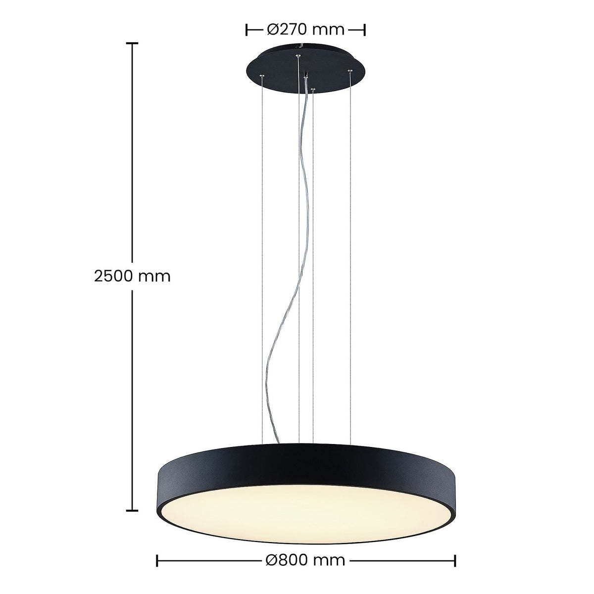 Arcchio Pendelleuchte Hängelampe Noabelle LED schwarz 80 cm Wohnbereich Esszimme - 4251096597394
