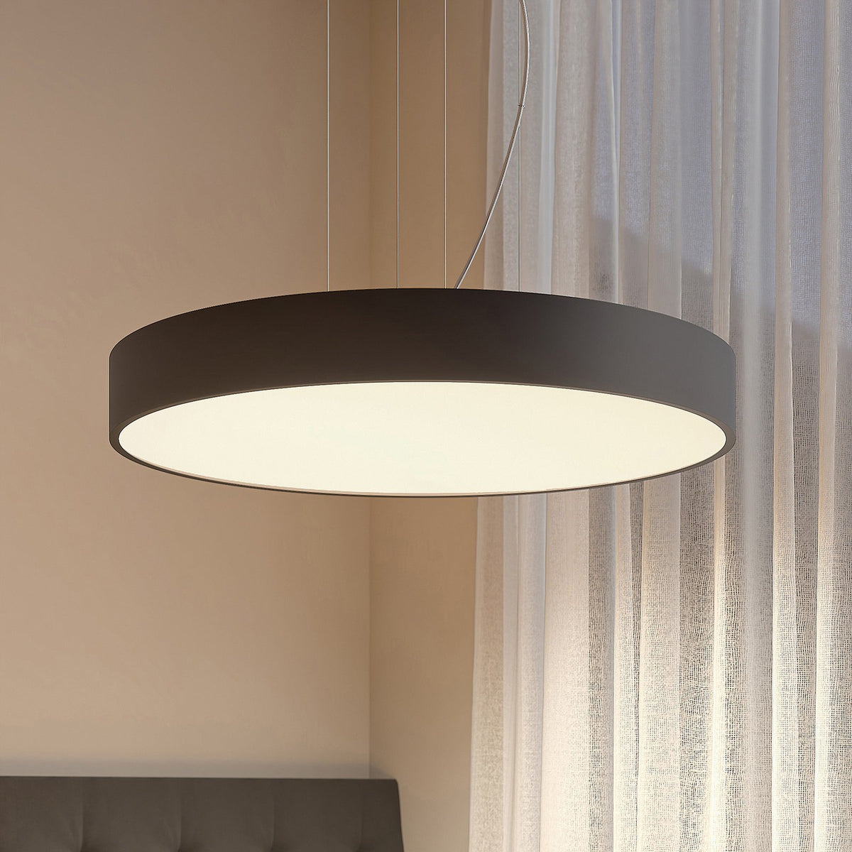 Arcchio Pendelleuchte Hängelampe Noabelle LED schwarz 80 cm Wohnbereich Esszimme - 4251096597394
