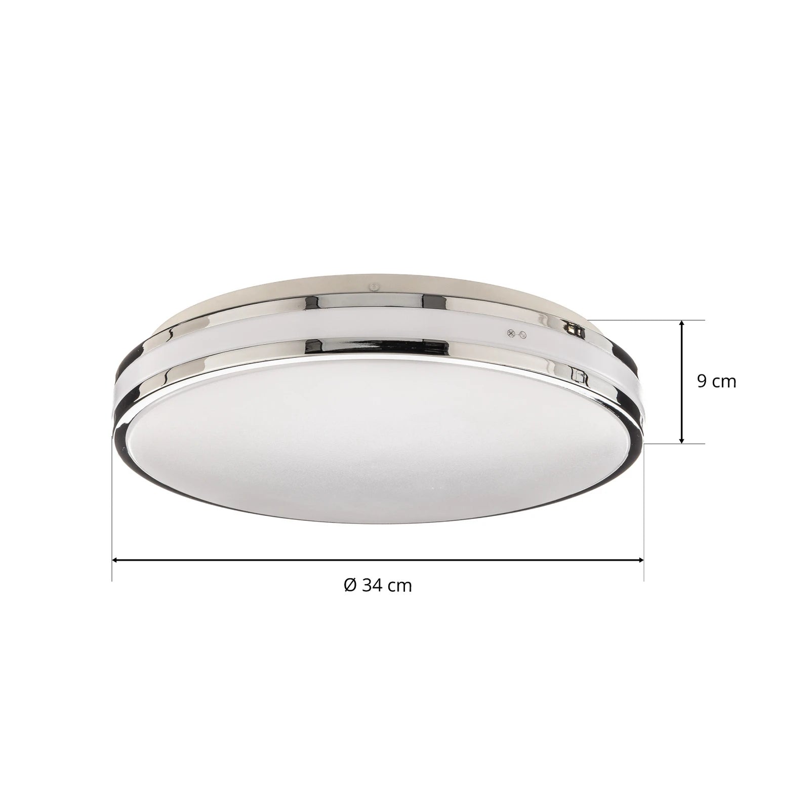 Arcchio Deckenleuchte Badlampe LED Lampe Sinovu chrom 34 cm weiß Acryl Metall - 4251911752434