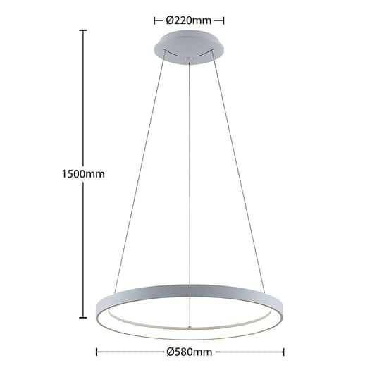 Suspension LED Arcchio Viviy de qualité B, lampe suspendue, plafonnier, luminaire, lampe, blanc, 58 cm