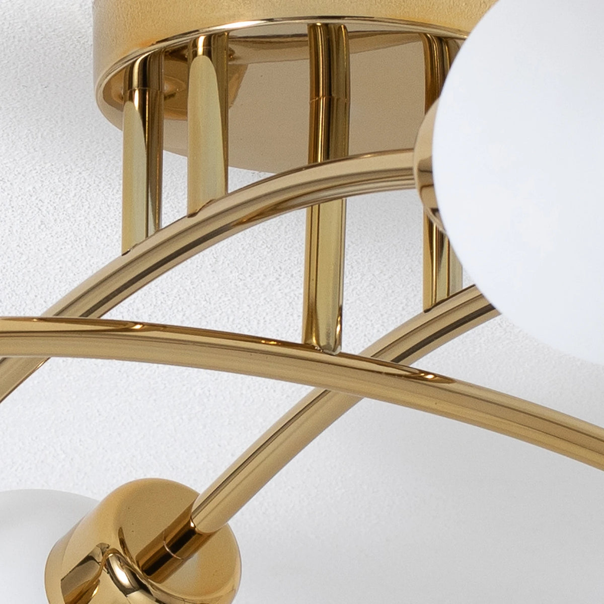 Argon Deckenleuchte Lampe Marlo messingfarben Opalglas Stahl Glas weiß 6 flammig - 5902553237955
