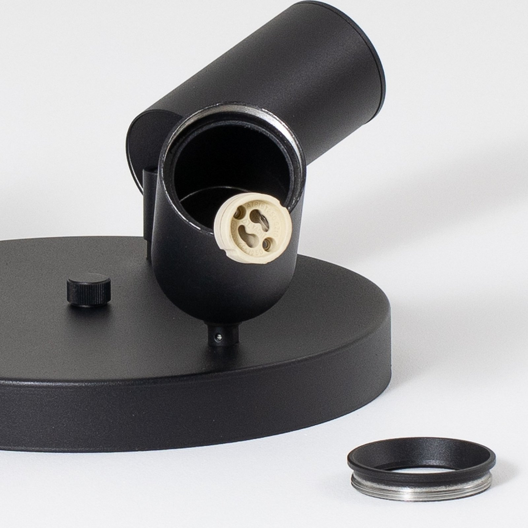 Argon Deckenstrahler Strahler Sado Schwarz Stahl 3 Flammig Rund Justierbar B-Ware