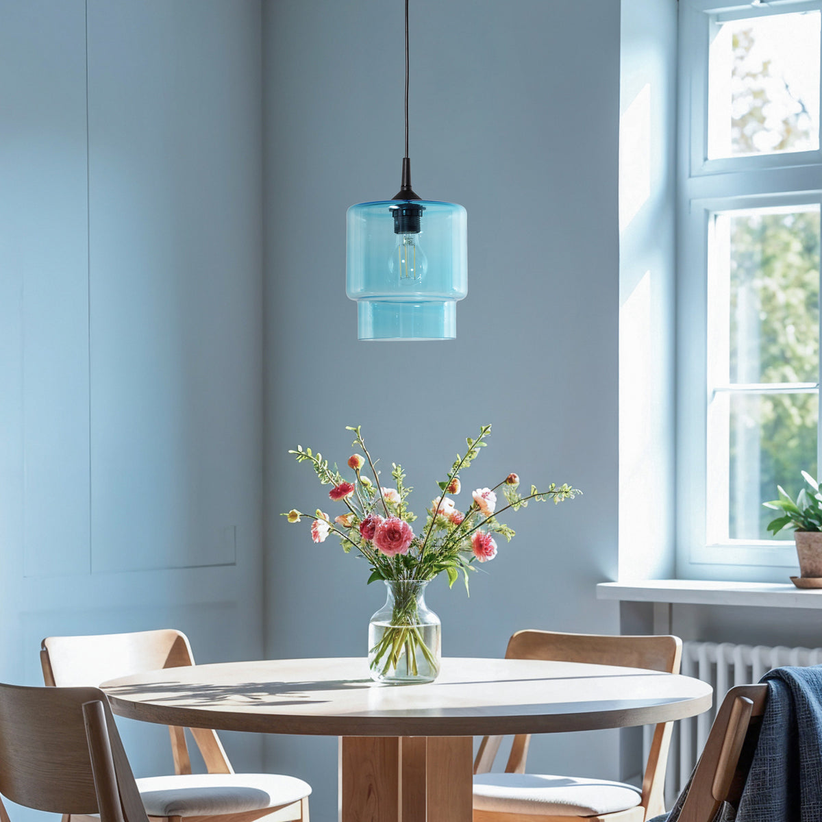 Argon Pendelleuchte Hängeleuchte Glas Nesto marineblau E27 Leuchte Lampe - 5902553238549
