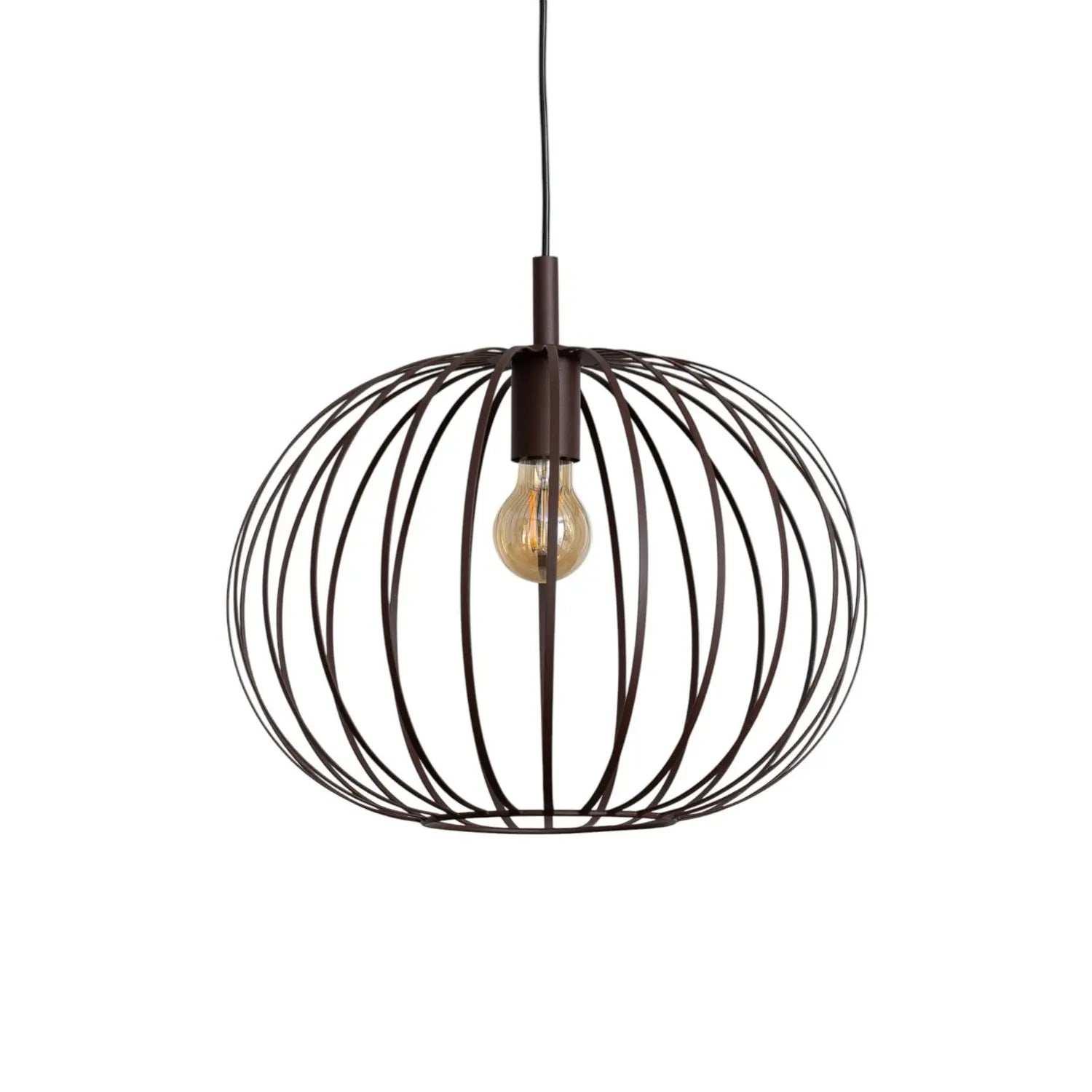 B-Ware Argon Pendelleuchte Hängelampe Valor Dunkelbraun Stahl ø 40 Cm E27 Dimmbar - 5902553234220