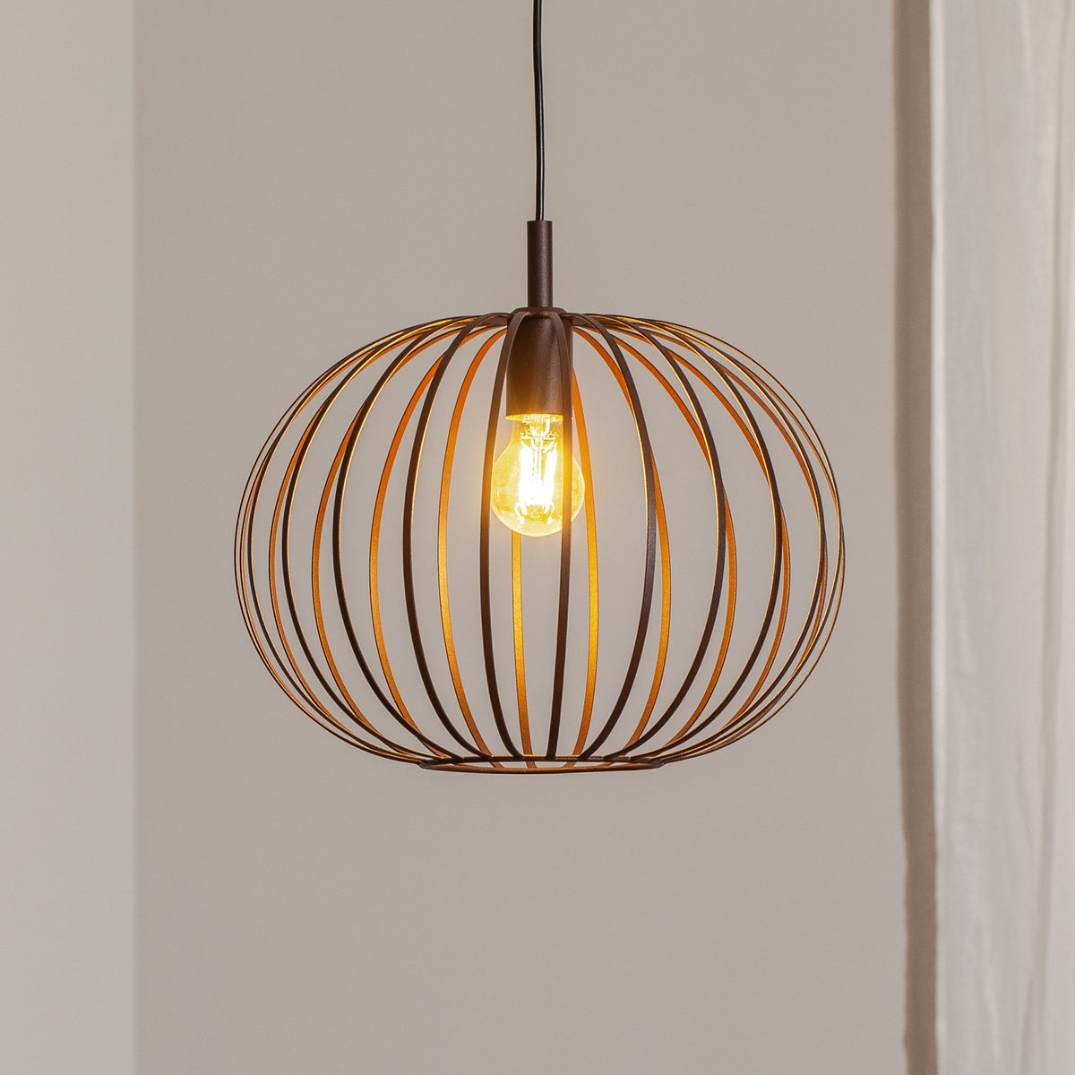 Argon Pendelleuchte Hängelampe Valor dunkelbraun Stahl Ø 40 cm E27 dimmbar - 5902553234220
