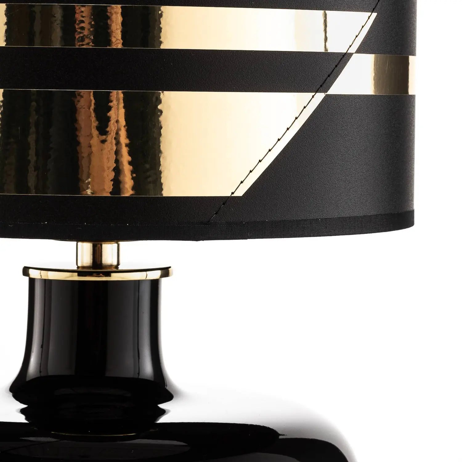 B-Ware Argon Tischlampe Leuchte Bodo Glasfuß Schirm Schwarz Gold Messing Dekor E27 Led - 5902553215199