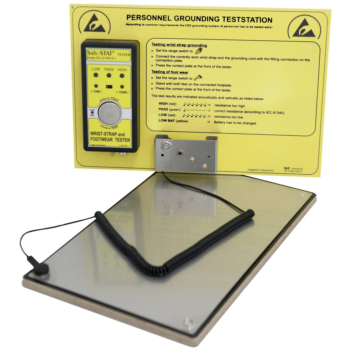 GTS Armband Schuhteststation Kit ESD Teststation Wandmontage 1185 Englisc - 4057989114095